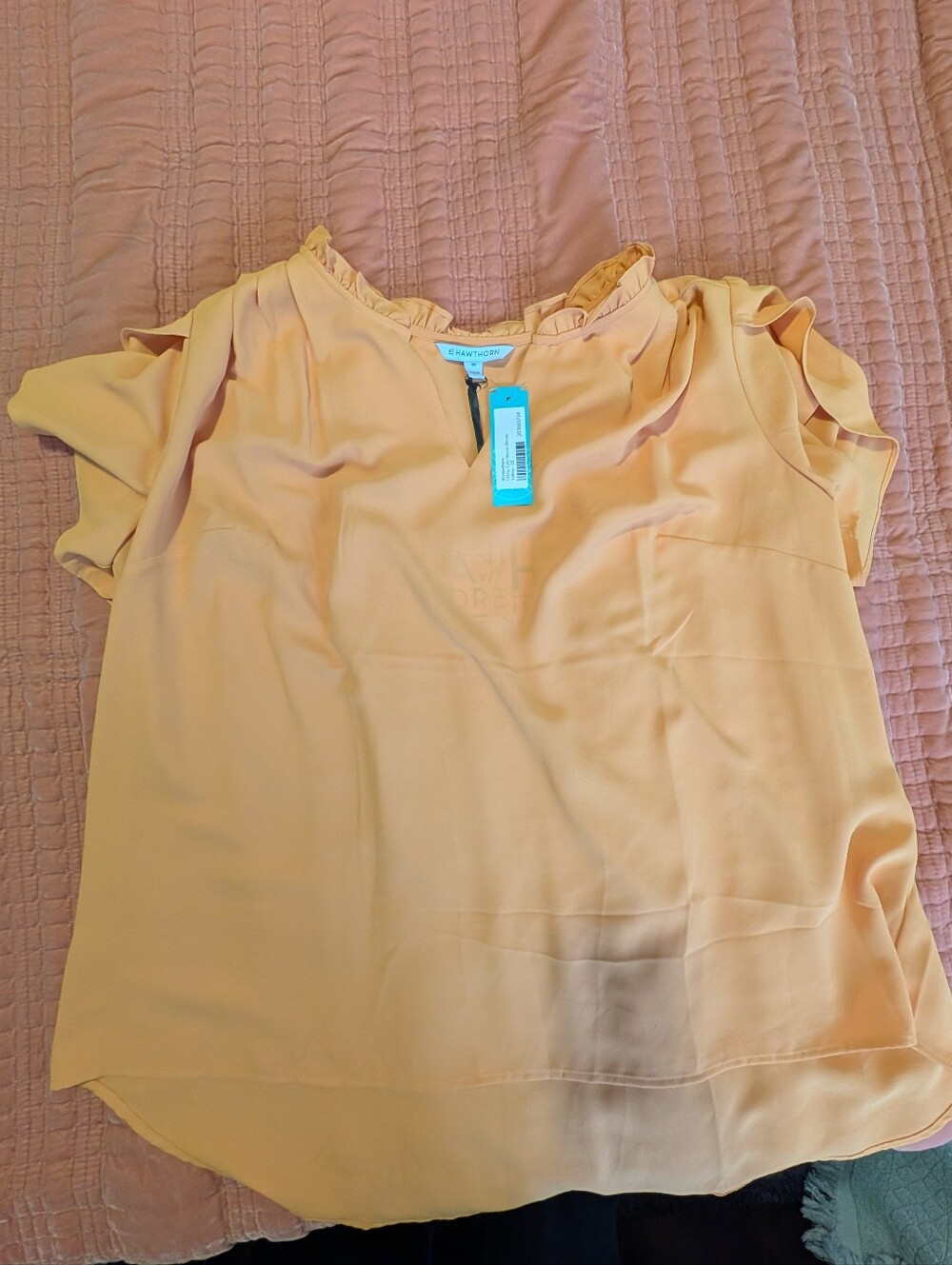 Marigold Ruffle-Neck Flutter Sleeve Blouse NWT